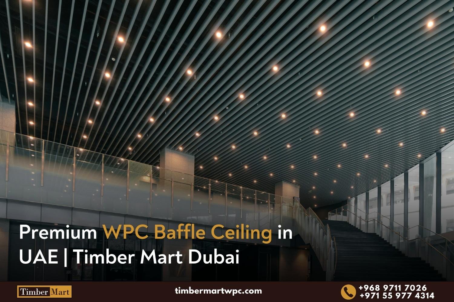Premium WPC Baffle Ceiling in UAE